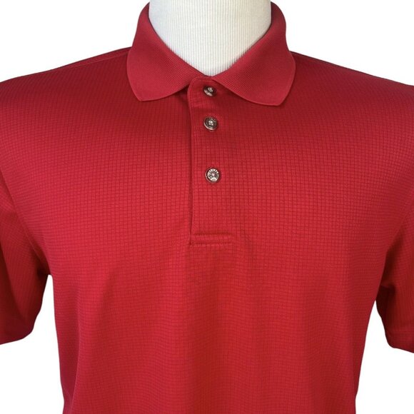 Pebble Beach Performance Mens Golf Polo Shirt Red Short Sleeves Size Medium - Picture 3 of 10